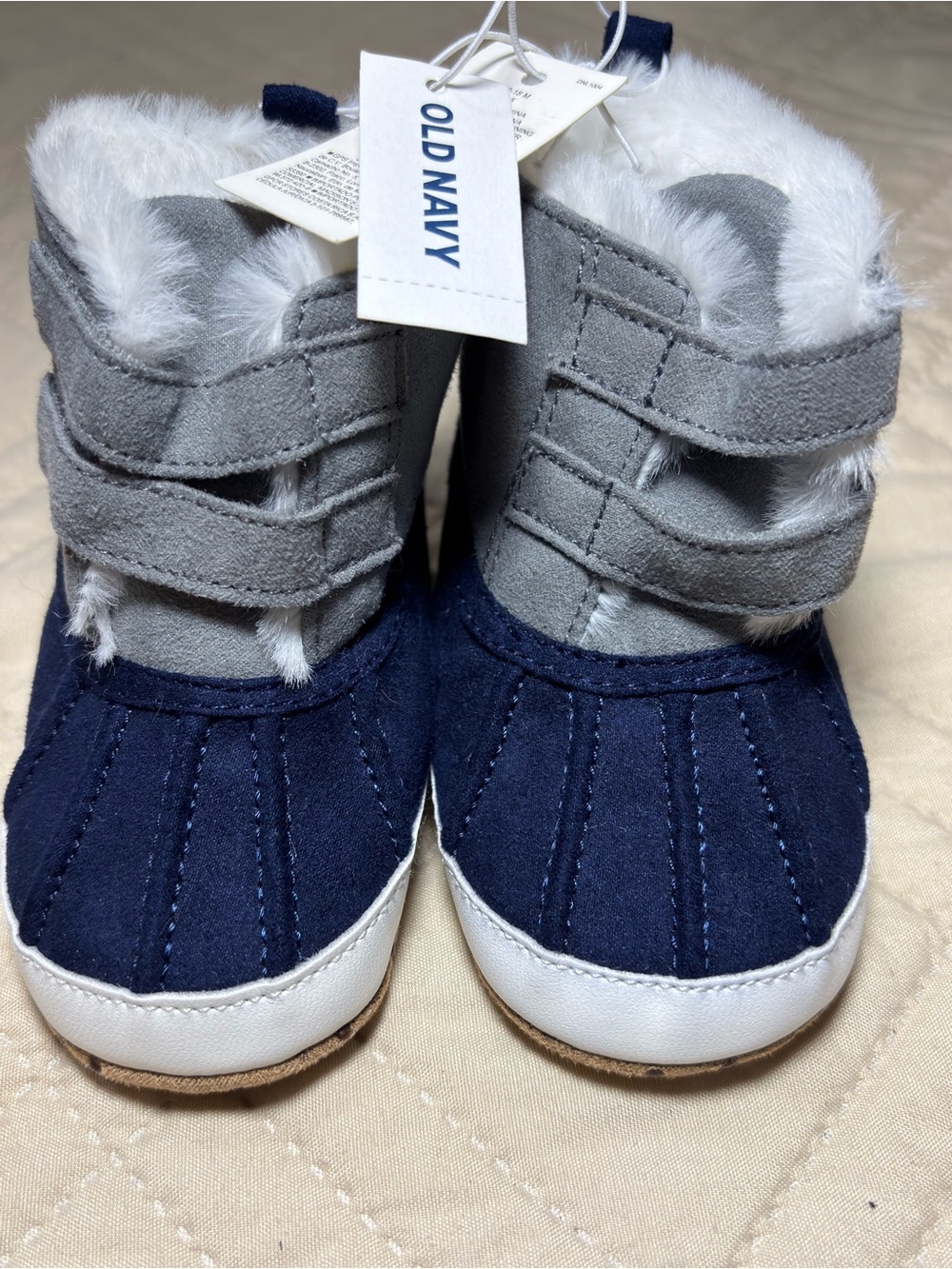 Old Navy Navy 12-18M Fleece-Lined Slipper Boots